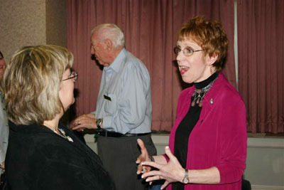 Christie Romero shares her enthusiasm with Denise Nelson and Bob Davis.