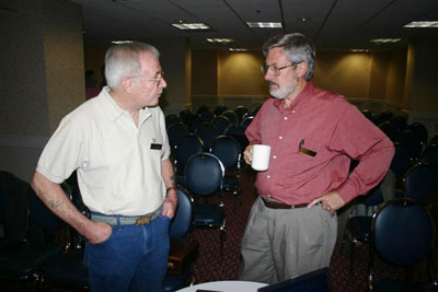 Bobby Mann and Dennis Nelson chatting