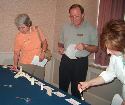 Chapter members had numerous ivory examples to examine.