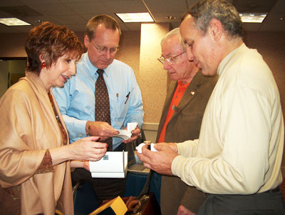 Michele-Toby-Bobby-Tony cooking the books before the 50-50 drawing
