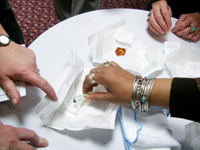 Chapter members getting into Dyber's gems