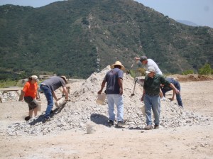 Digging in the muck pile at the Oceanview Mine