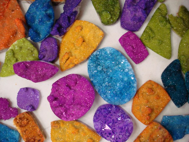 Drusy Quartz Dyed
