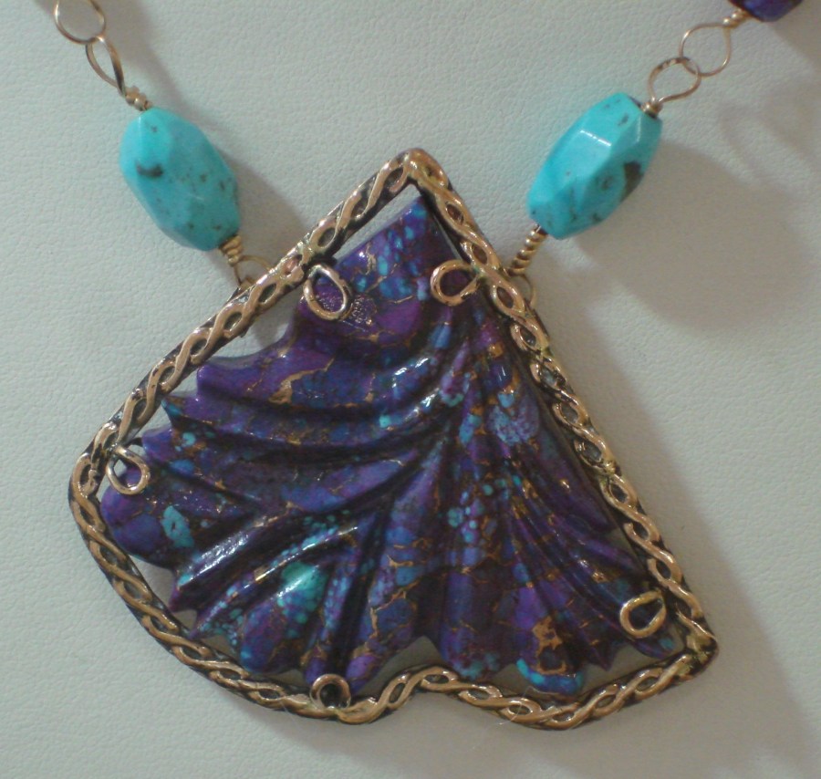 Natural Mohave Purple Turquoise carving, Sharlene